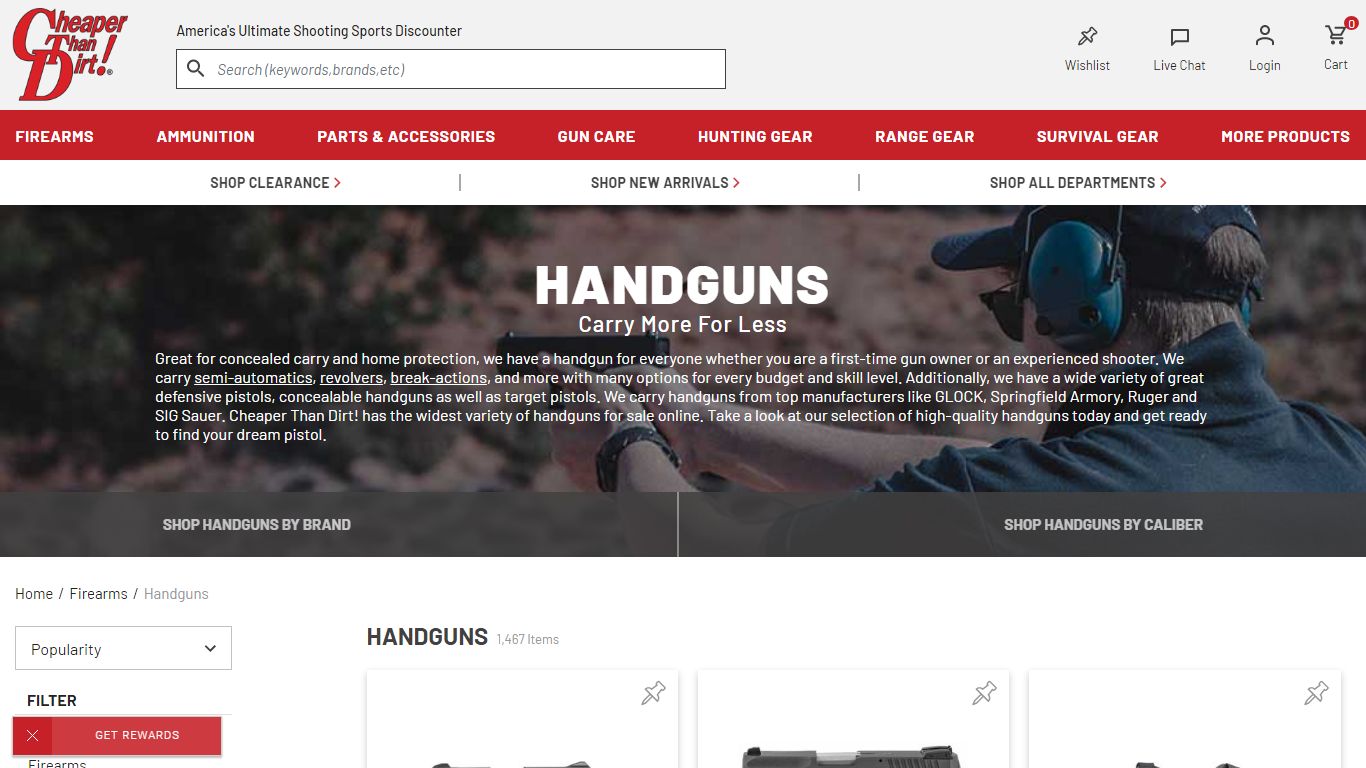 Handguns For Sale | Pistols Online | Cheaper Than Dirt